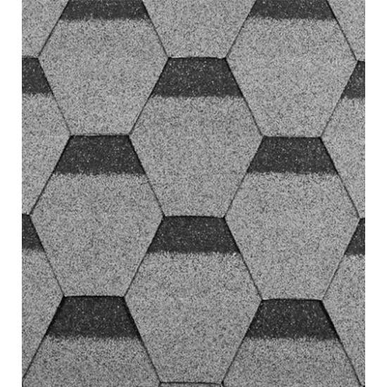Бітумна черепиця Onduline Bardoline First Hexagonal Сірий